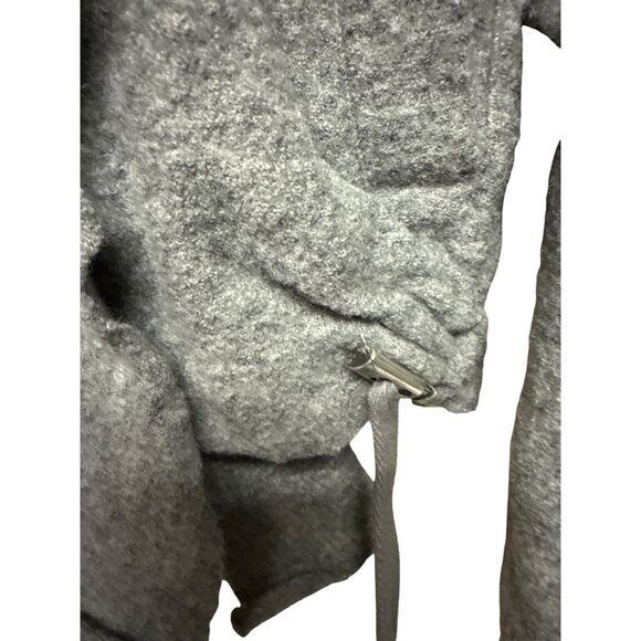 Free People Women's Sweater Hooded Cinch Front Wool Grey Cardigan Size Medium - Picture 6 of 12